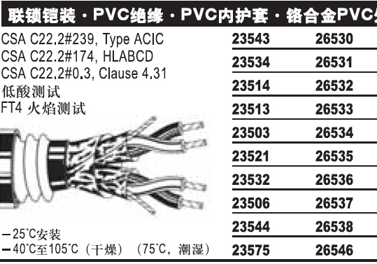 300V铠装动力电缆